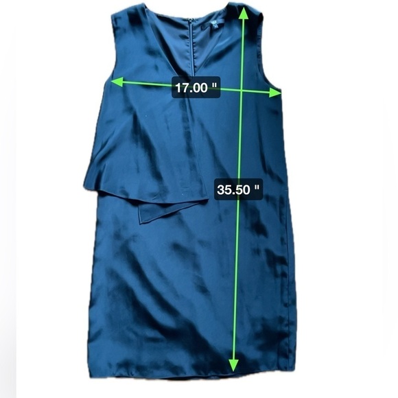 Tibi | 100% Silk Black Dress Asymmetrical Draping at Shoulder Size 4 Cocktail - Picture 10 of 10